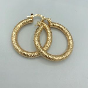 Italian design hoops gold plated earrings